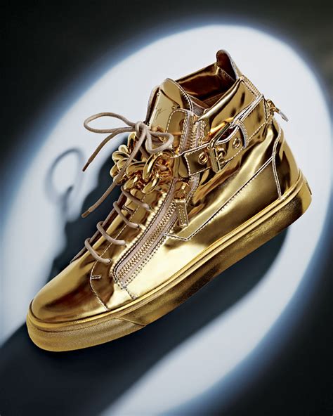 gold luxury sneakers